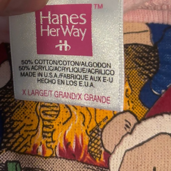 Vintage Air Waves Pink Sweatshirt Christmas Tree Bear Graphic Unisex XL - Picture 6 of 7